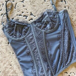 Urban Outfitters grey blue corset top